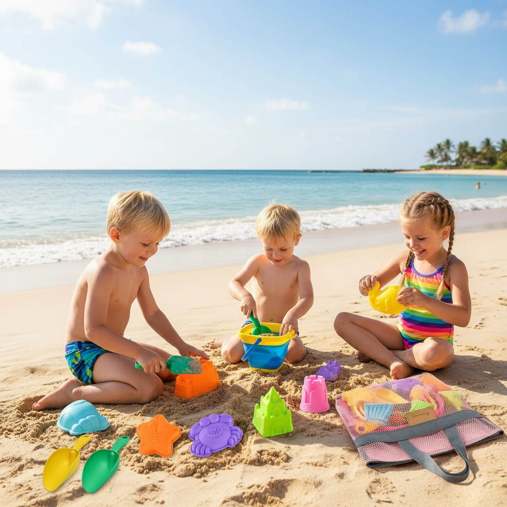 Aclarastra Collapsible Beach Sand Toys - Travel Set for Kids