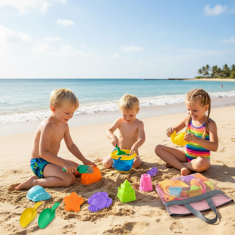 Aclarastra Collapsible Beach Sand Toys - Travel Set for Kids