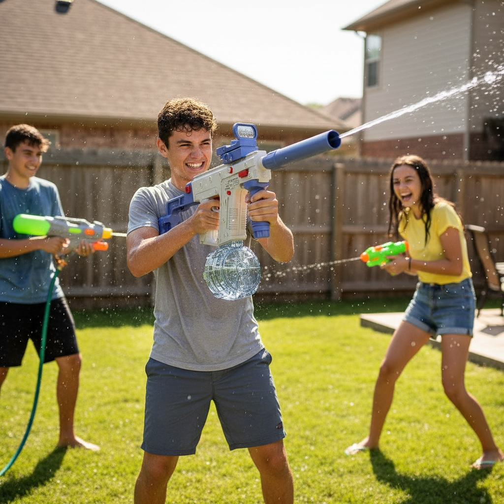 Summer Electric Automatic Water Gun – High-Pressure Rechargeable Blaster by Wave & Hang