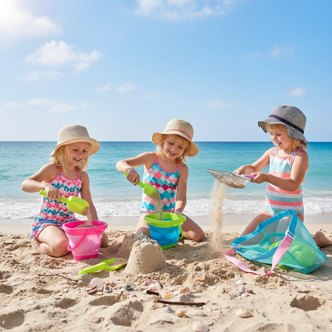 Kids 8PCS Beach Sand Toy Set – Fun & Foldable Adventure! by Wave & Hang