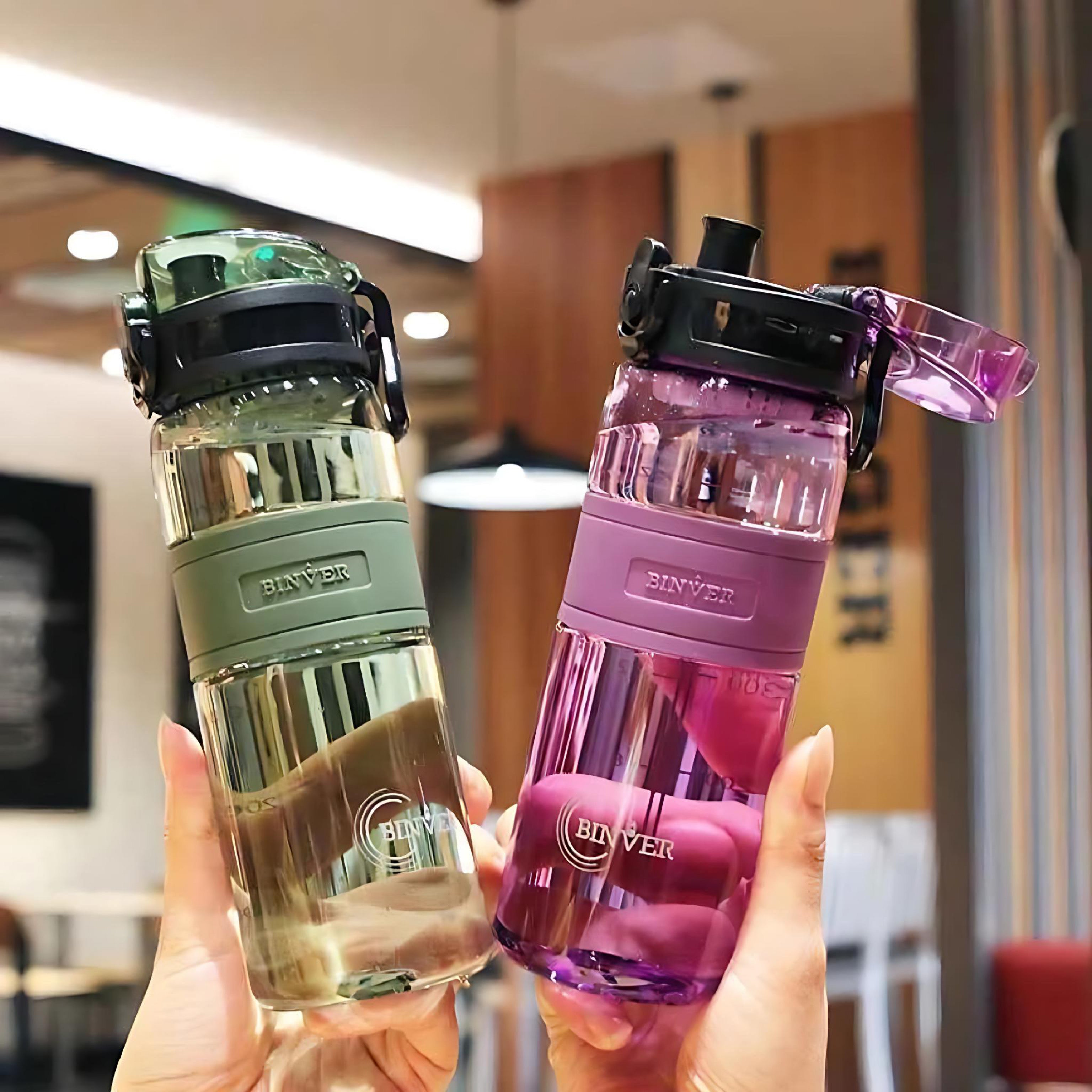 Sports Plastic Water Bottle 500ml BPA Free Heat Resistant Anti Fall Eco Friendly Hydration Bottle by Wave & Hang
