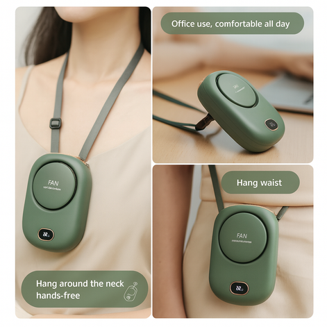 Portable Neck Fan USB Rechargeable Hands Free Mini Cooling Fan 135g Lightweight Ideal by Wave & Hang