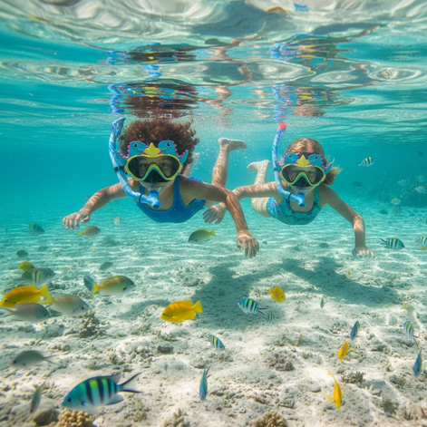 Upgraded Kids Snorkel Set Dry Top Mask Anti Fog Ages 5 To 13 by Wave & Hang