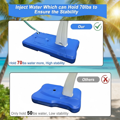 Lxheir Adjustable Pool Basketball Hoop Set With 2 Balls Pump And Sturdy Base For Family Fun by Wave & Hang