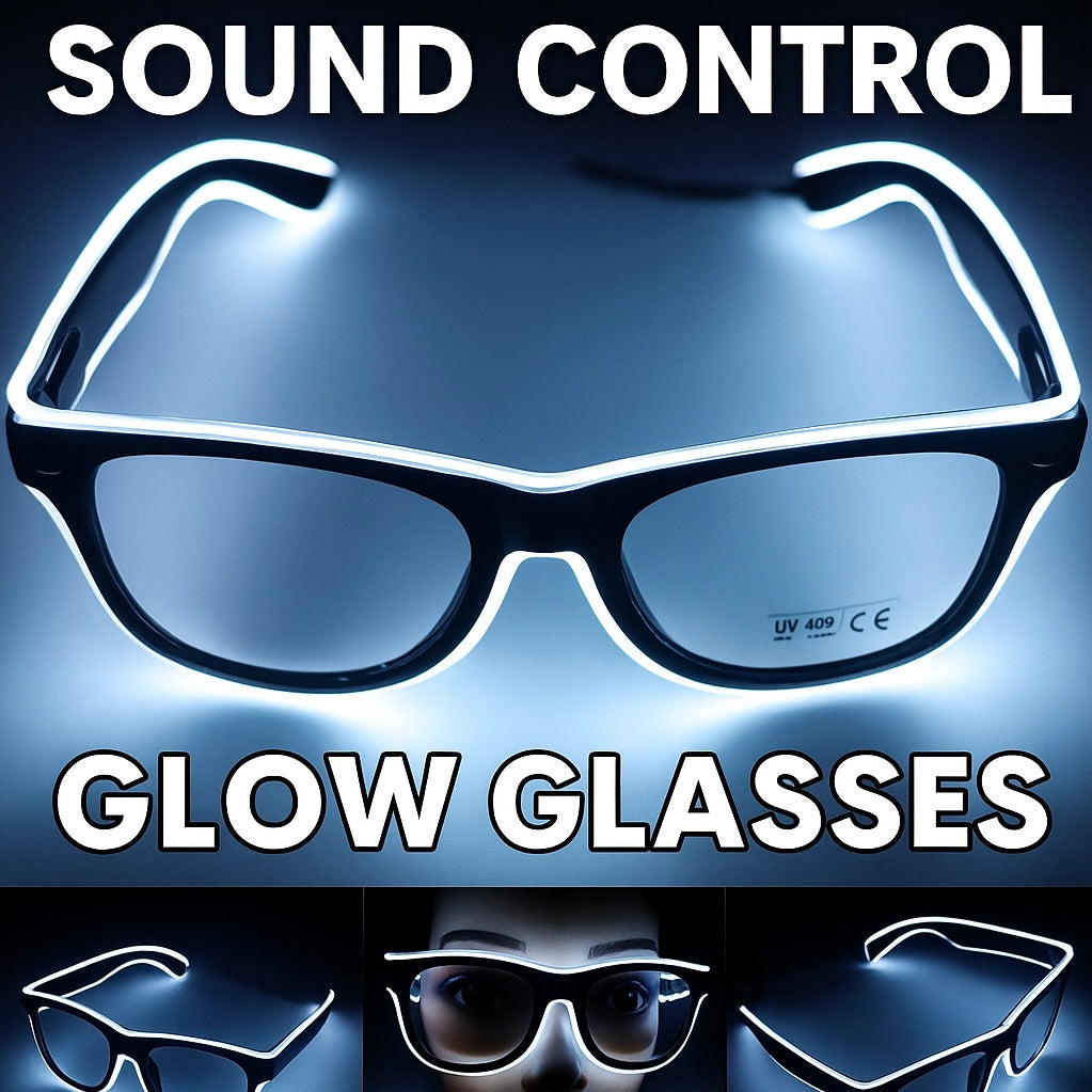 LED Neon Glasses – Voice-Activated Party Shades for Raves by Wave & Hang