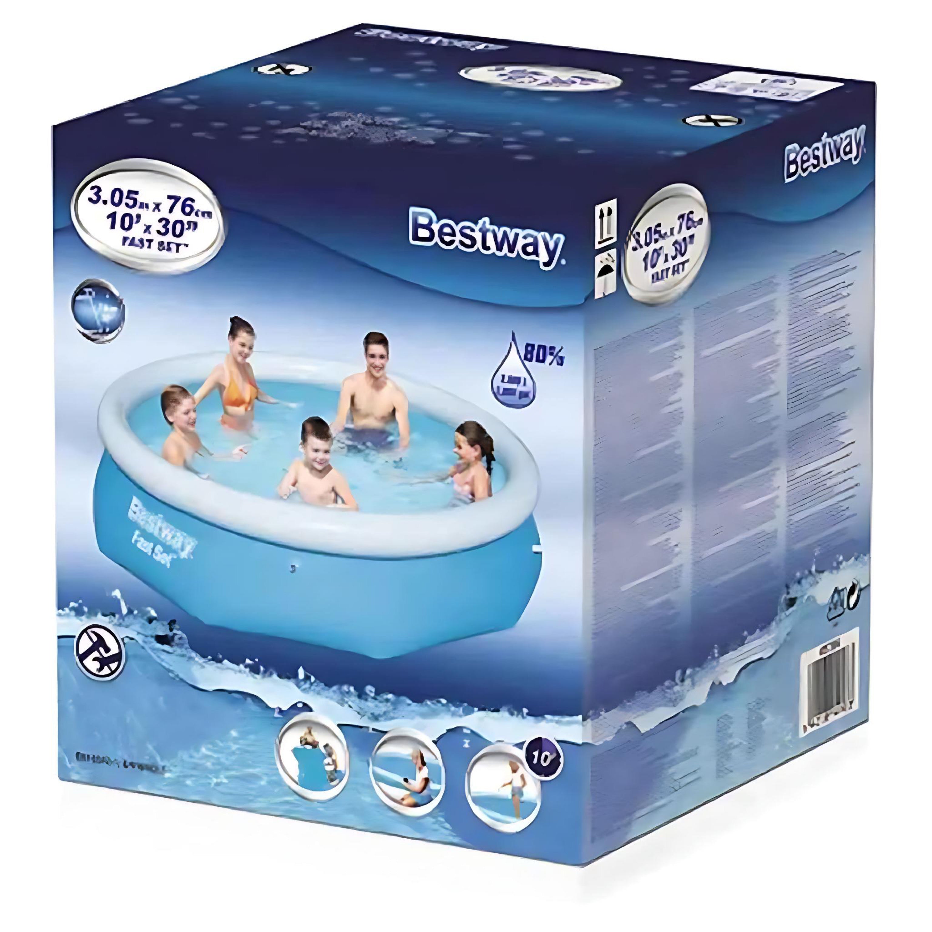 Bestway Inflatable Family Pool 300x76cm Large Above Ground by Wave & Hang