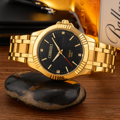 Couple’s Waterproof Quartz Watch – Deluxe Morning Edition, Unisex by Wave & Hang