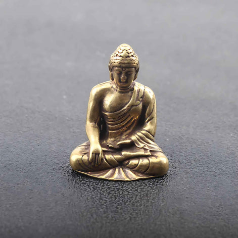 Brass Buddha Meditation Statue – Vintage Sitting Figure Sculpture | Copper Home Decor Ornament for Peace & Mindfulness