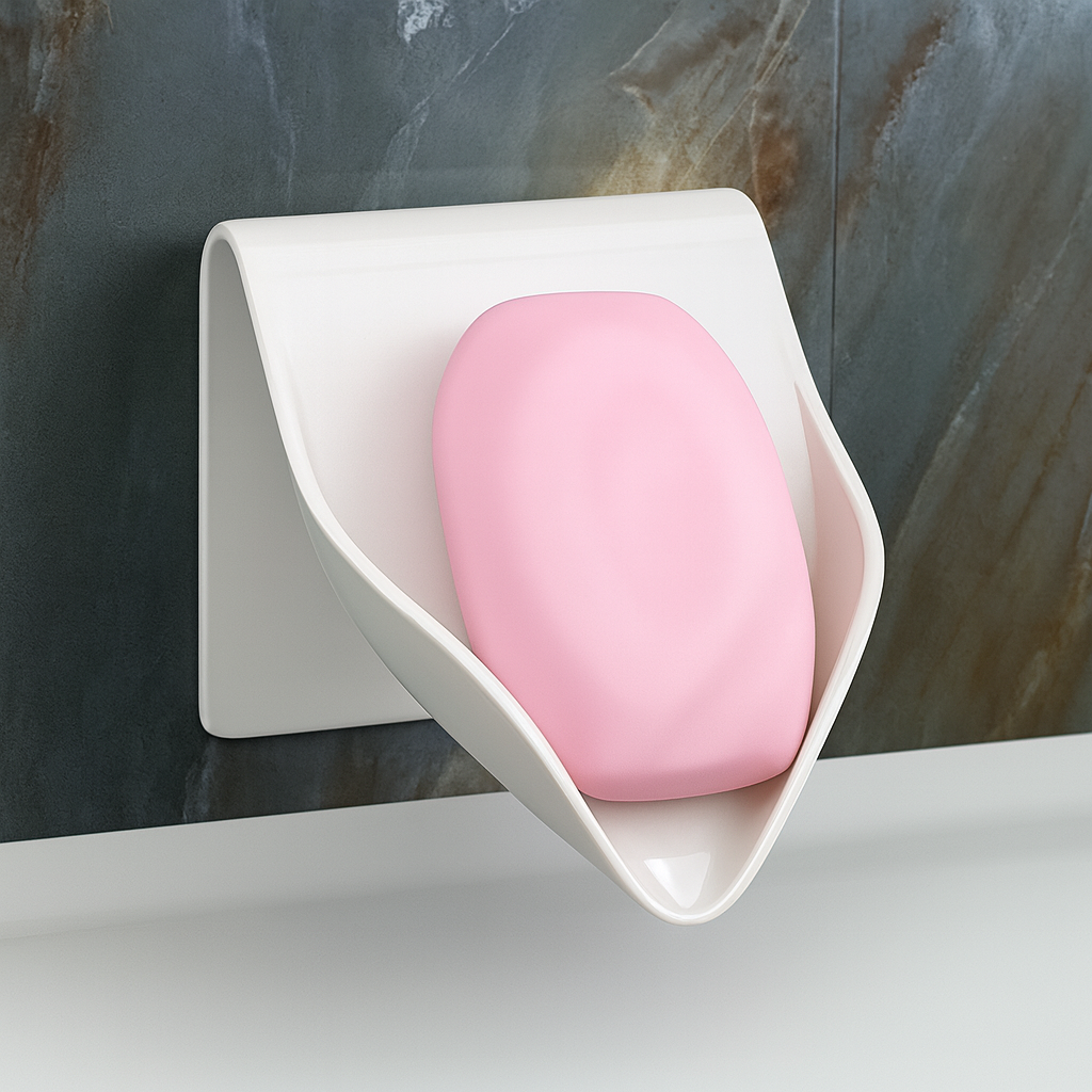 Multifunctional Soap Box Hanger Organizer – Wall-Mounted Bathroom Accessory by Wave & Hang