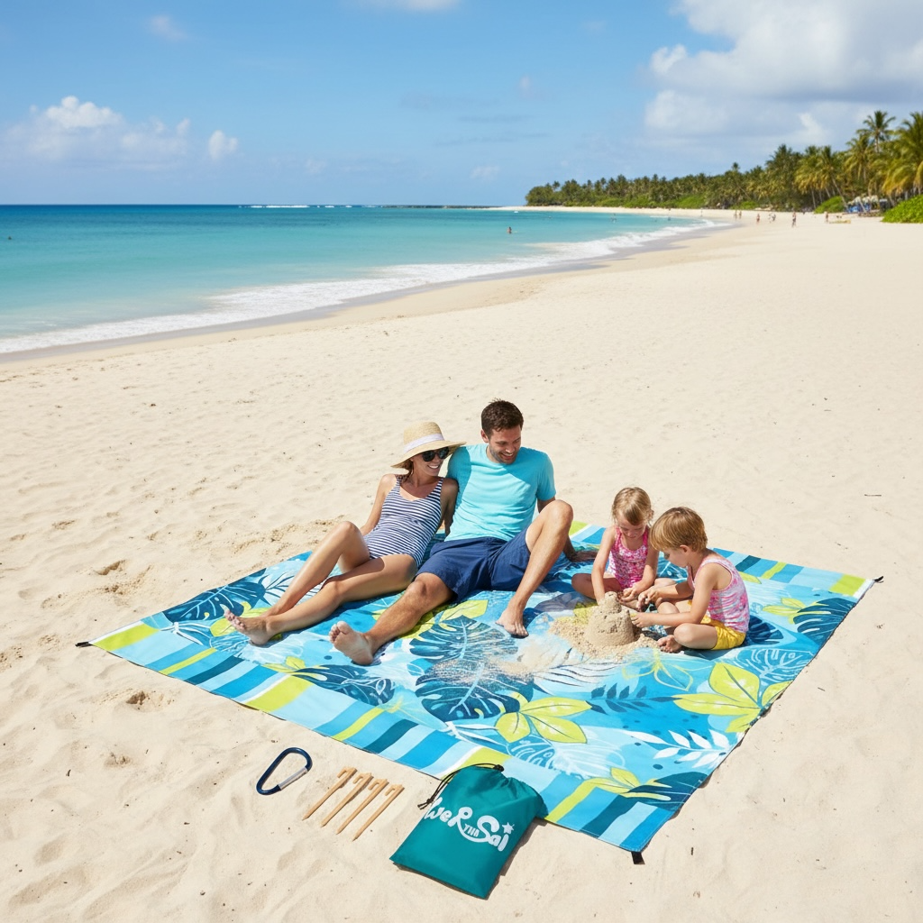 WERNNSAI Extra Large Waterproof Beach Blanket – Sandproof & Lightweight