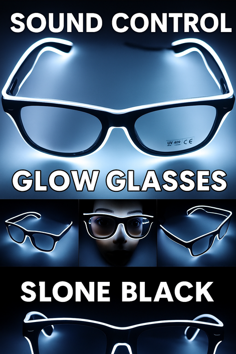 LED Neon Glasses – Voice-Activated Party Shades for Raves by Wave & Hang