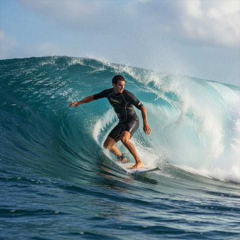 Pro Surf – Men’s Back Zipper Neoprene Wetsuit (Short Sleeve Diving Suit) by Wave & Hang