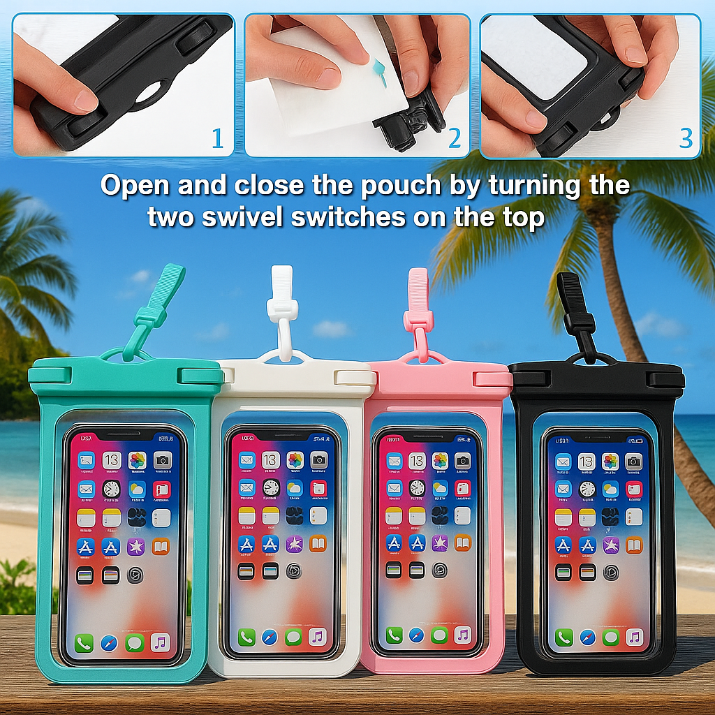 Waterproof Phone Pouch Universal Case for Swimming and Outdoor Sports by Wave & Hang