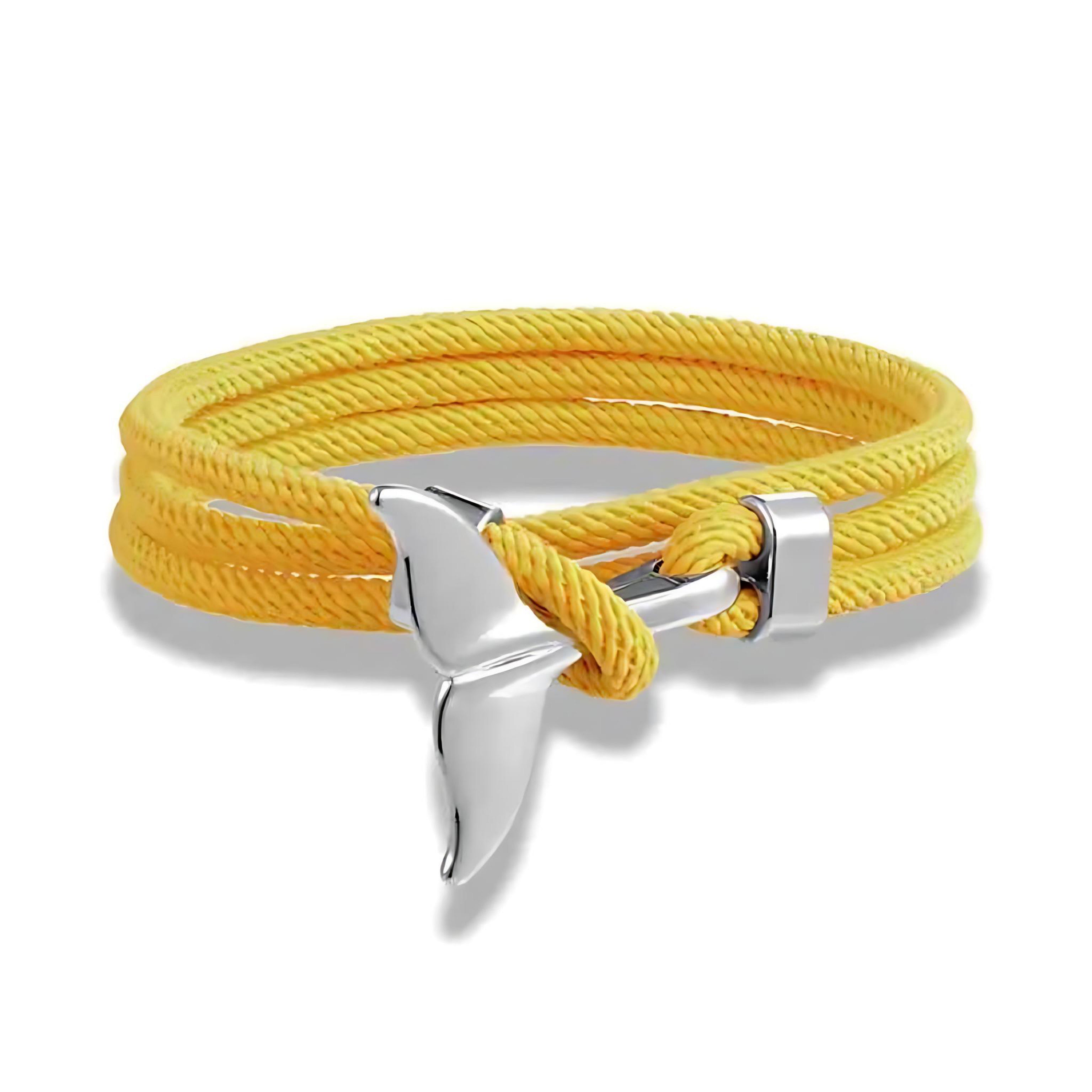 Ocean Whale Tail Anchor Bracelet Adjustable Nautical Rope for Couples and Ocean Lovers by Wave & Hang