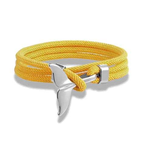 Ocean Whale Tail Anchor Bracelet Adjustable Nautical Rope for Couples and Ocean Lovers by Wave & Hang