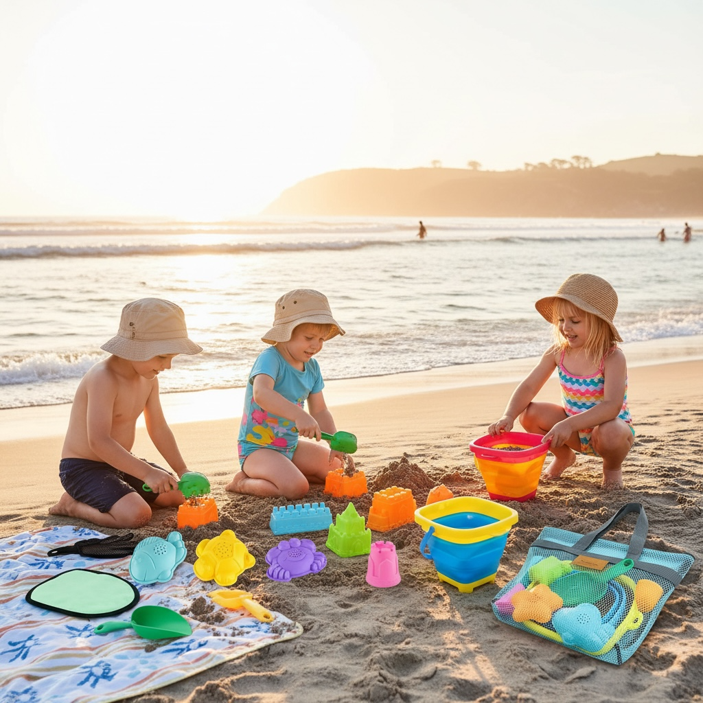 Aclarastra Collapsible Beach Sand Toys - Travel Set for Kids