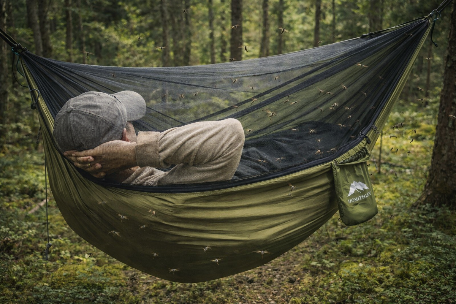 Homithley Camping Hammock - Lightweight with Mosquito Net, Portable