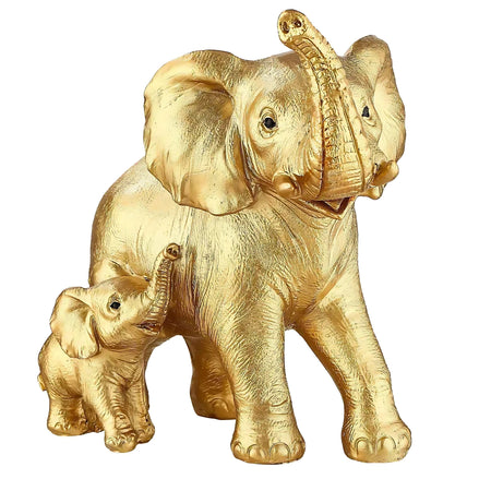 Golden Elephant Statue - Elegant Décor Gift for Animal Lovers by Wave & Hang