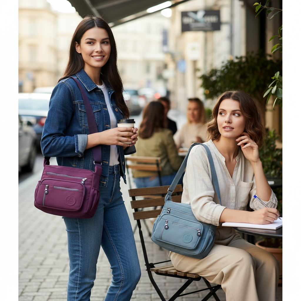 Nylon Crossbody Bag – Lightweight & Stylish for Women by Wave & Hang