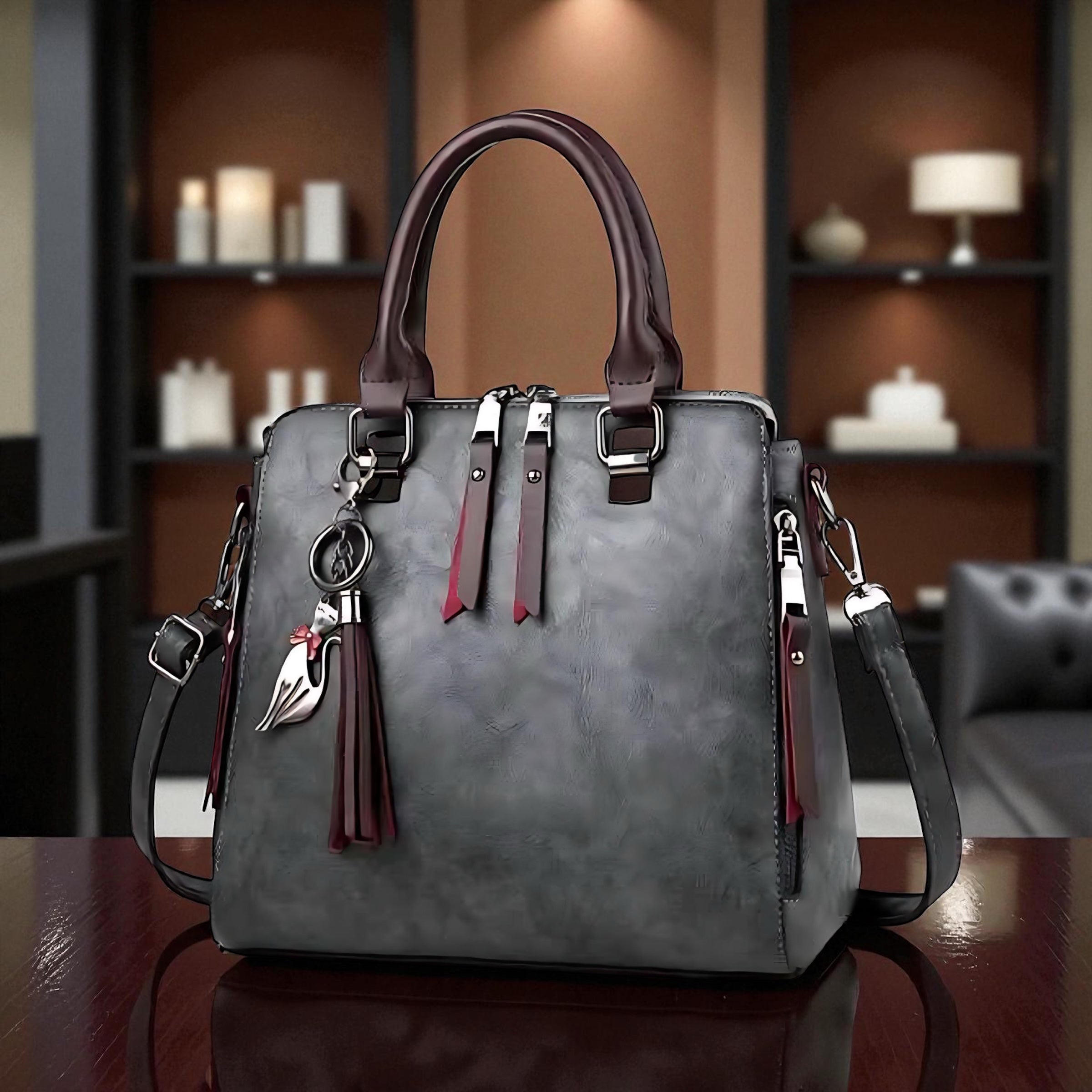 Charming Cat Tote Bag – Stylish PU Leather Purse for Women by Wave & Hang