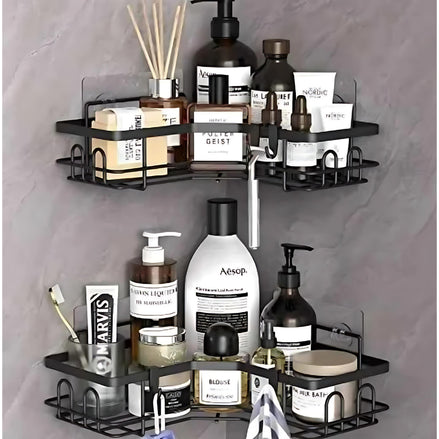 Iron Triangle Bathroom Storage Rack - Stylish Organizing Solution by Wave & Hang