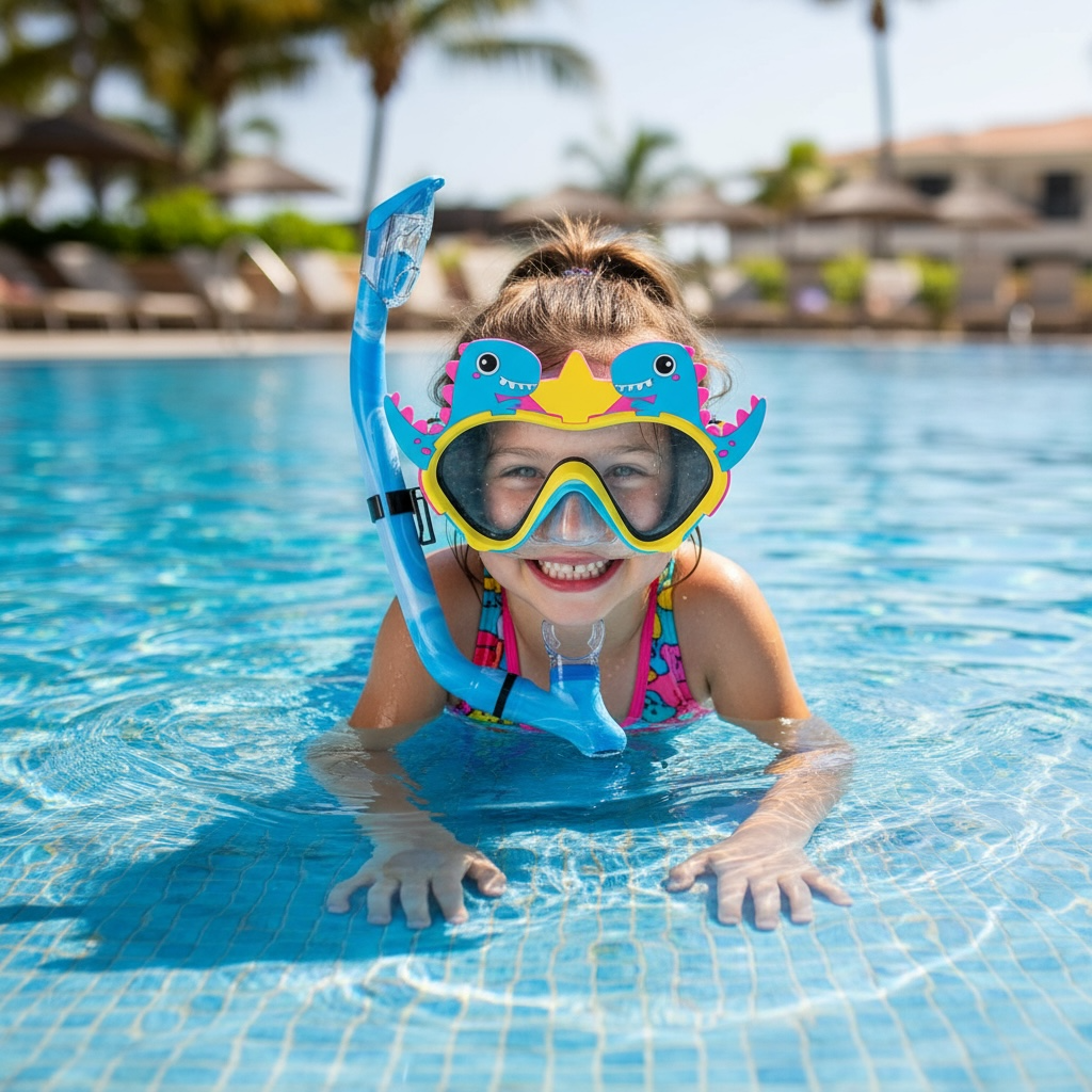 Upgraded Kids Snorkel Set Dry Top Mask Anti Fog Ages 5 To 13 by Wave & Hang