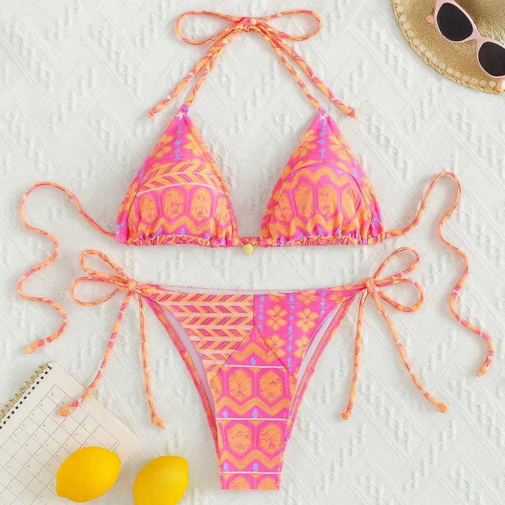 Bohemian Style Bikini Set – Sexy Tribal-Inspired Swimwear for Summer by Wave & Hang