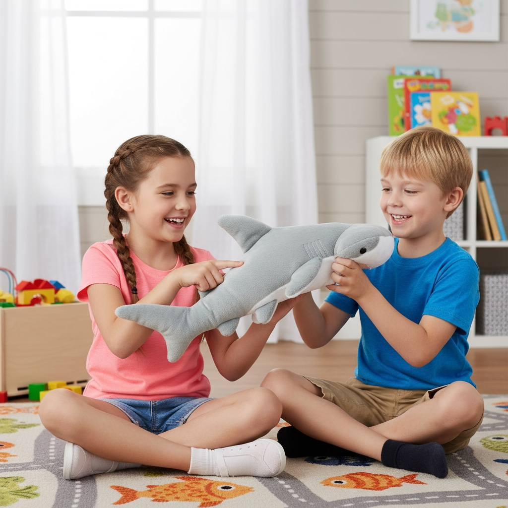 Wildlife Tree 12-Inch Bonnethead Shark Plush Realistic Toy by Wave & Hang