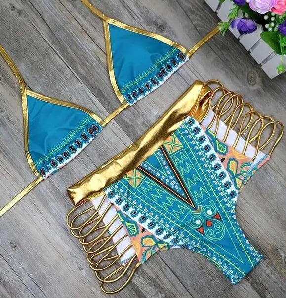 Angelina Print Bikini Set – Colorful Tribal-Inspired Swimwear