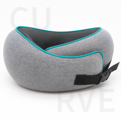 Premium Memory Foam Travel Neck Pillow Ergonomic U Shaped Support For Flights Cars And Office by Wave & Hang