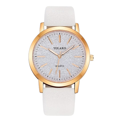 Women’s Glitter Leather Band Quartz Watch – Slim & Elegant Design by Wave & Hang