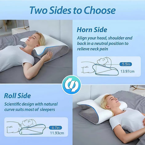 Orthopedic Memory Foam Cervical Pillow Ergonomic Butterfly Neck Support For Pain Relief And Alignment by Wave & Hang