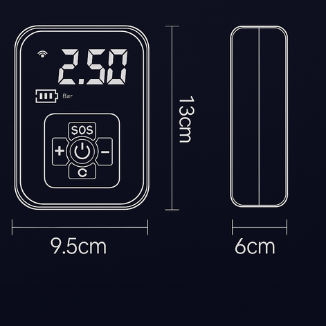 Portable Wireless Car Air Pump With Digital Display, 100W USB Rechargeable Inflator For Cars, Bikes, Motorcycles by Wave & Hang