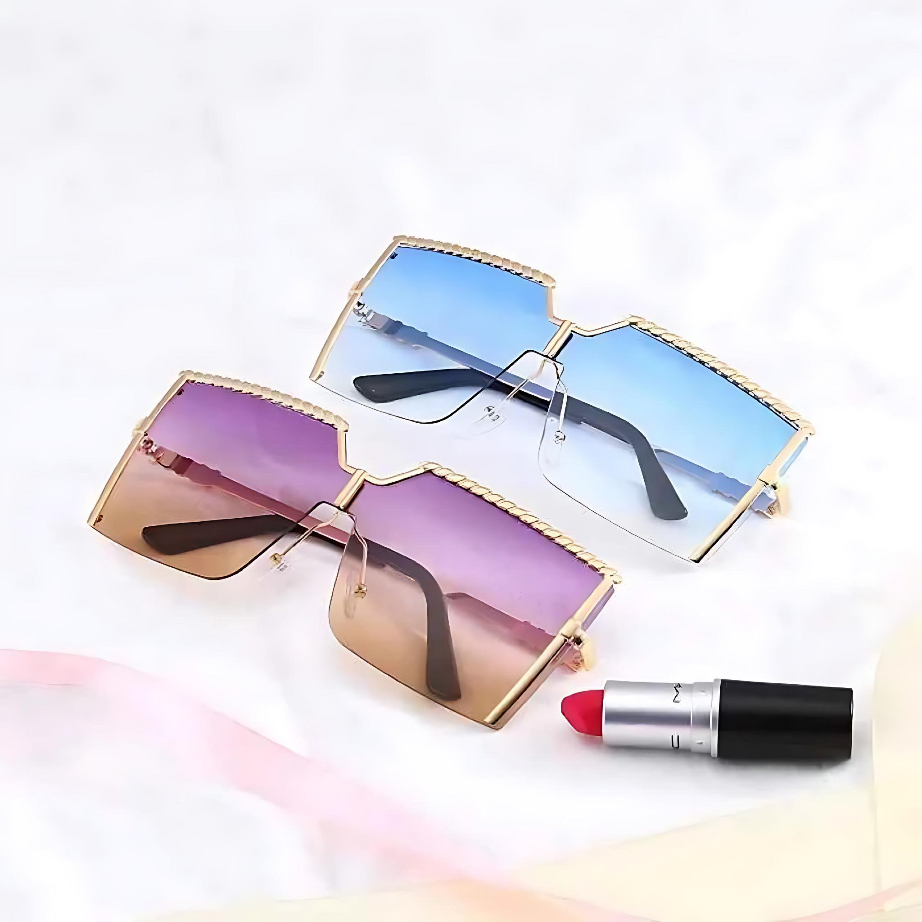 Trendy Frameless Sunglasses | UV400 Ocean Lens Fashion Shades by Wave & Hang