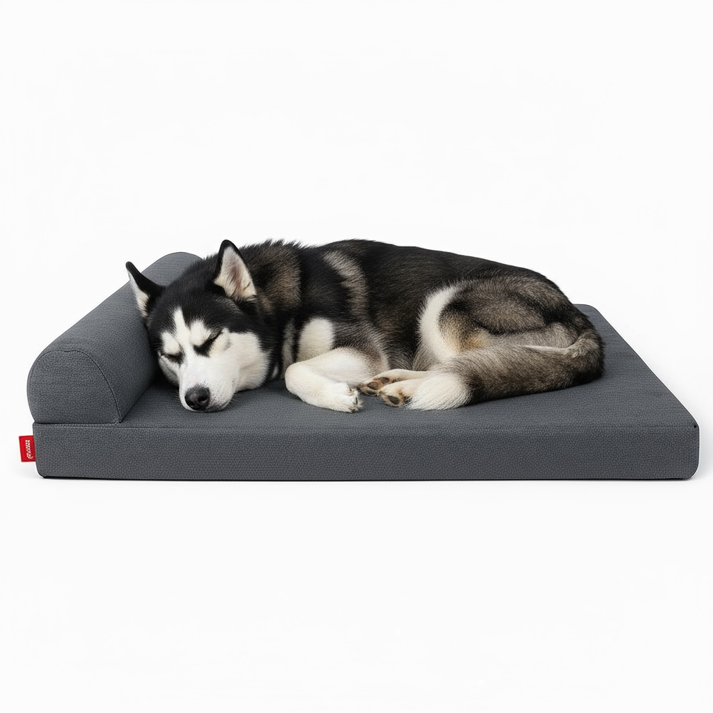 Linen Memory Foam Waterproof Dog Kennel – Washable Pet Bed by Wave & Hang