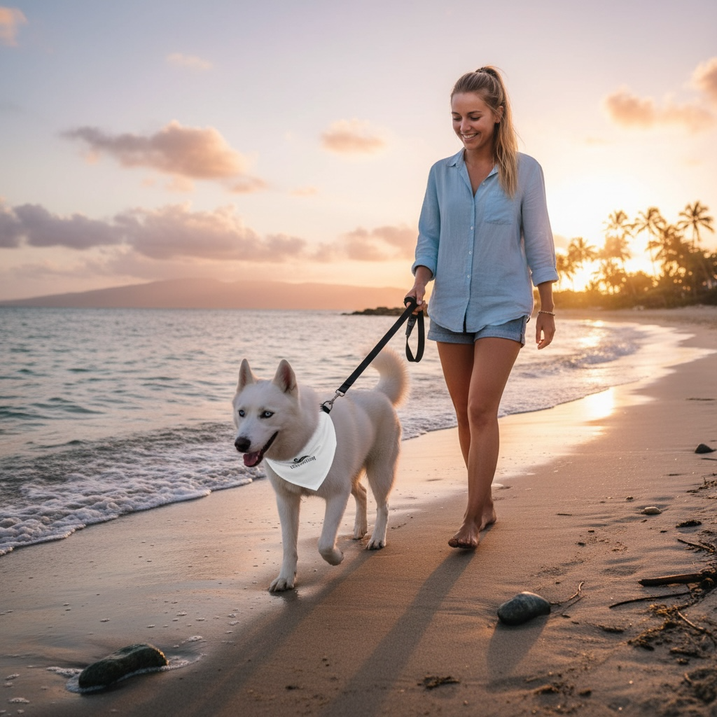 Wave and Hang Pet Bandana Collar | Adjustable, Chic Design