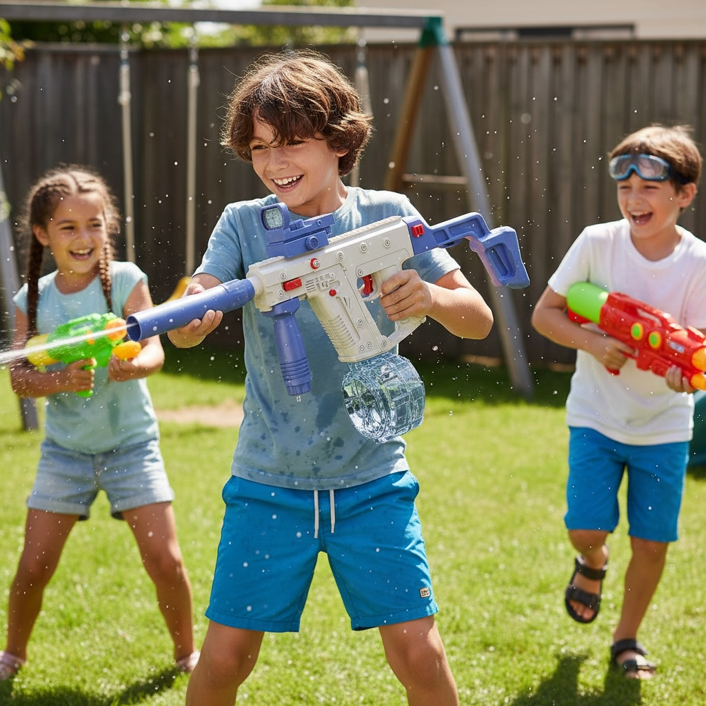 Summer Electric Automatic Water Gun – High-Pressure Rechargeable Blaster by Wave & Hang