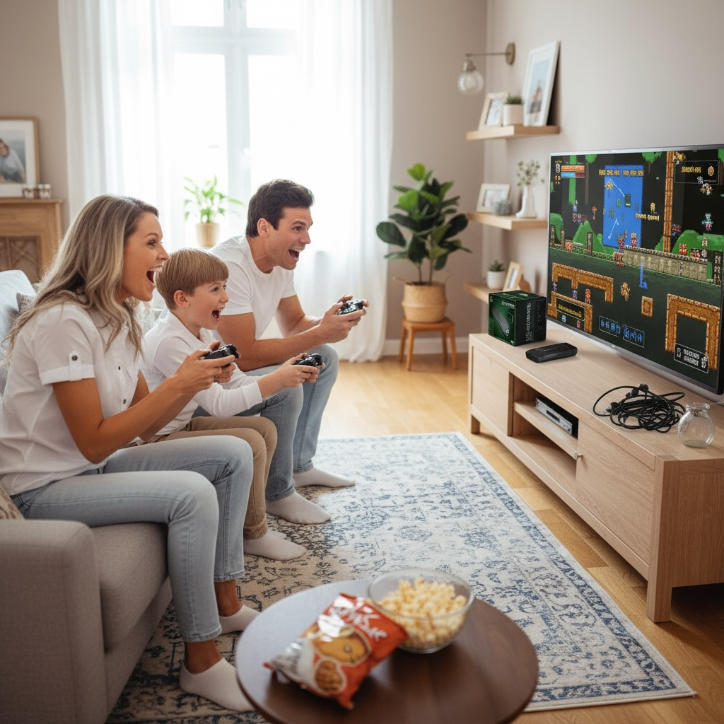 Atlantic 4K GameStick – 20,000 Retro Games for Family Fun by Wave & Hang