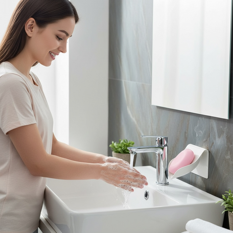 Multifunctional Soap Box Hanger Organizer – Wall-Mounted Bathroom Accessory by Wave & Hang