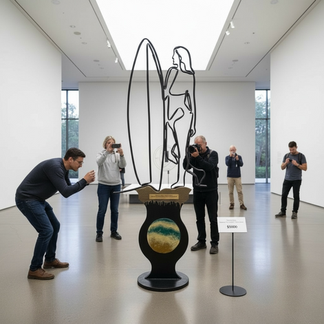 Goddess Of The Tides Tideborn Empress Limited Edition One Line Resin And Wood Sculpture by Wave & Hang