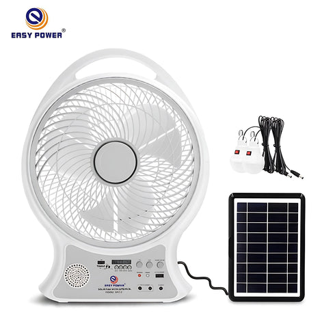 12-Inch Solar-Powered Fan | Ultimate Cooling for Outdoor Fun by Wave & Hang