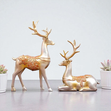 European Style Resin Deer Figurine | Elegant Living Room Decor