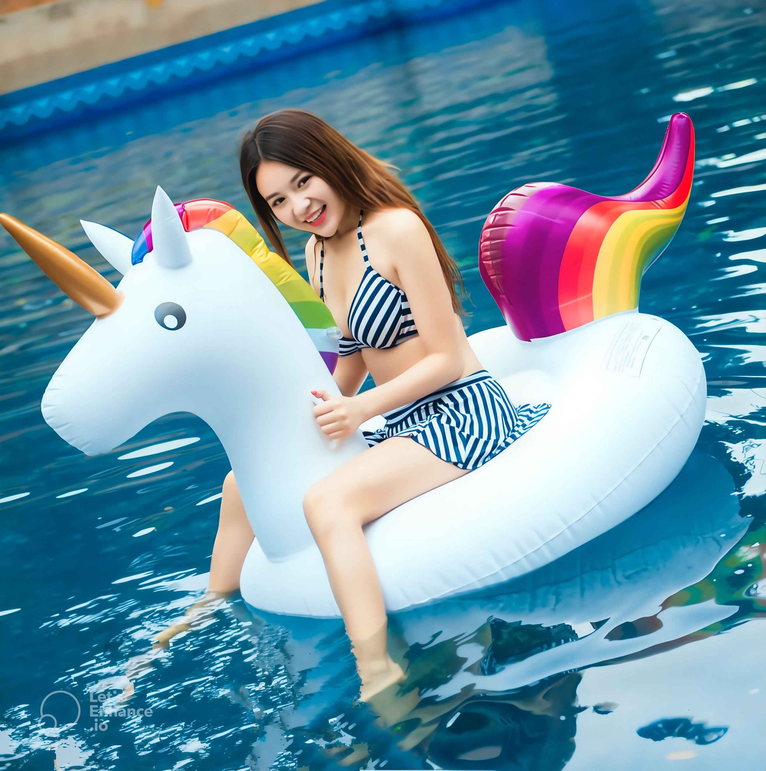 Inflatable Unicorn Pool Float – Giant Swim Ring for Adults & Kids (Durable Eco PVC, 190cm/270cm, Colorful Summer Float)