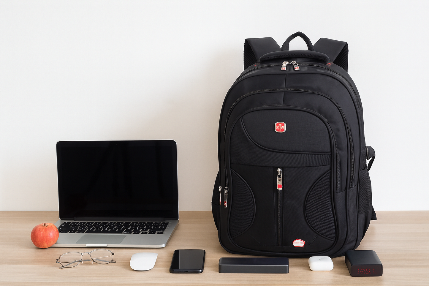 💼 Sleek Black Laptop Backpack – Durable, Waterproof & Multi-Purpose
