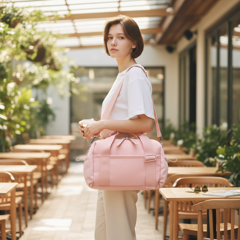 Sports Duffel Bag Lightweight Nylon Water Resistant Shoulder Strap by Wave & Hang