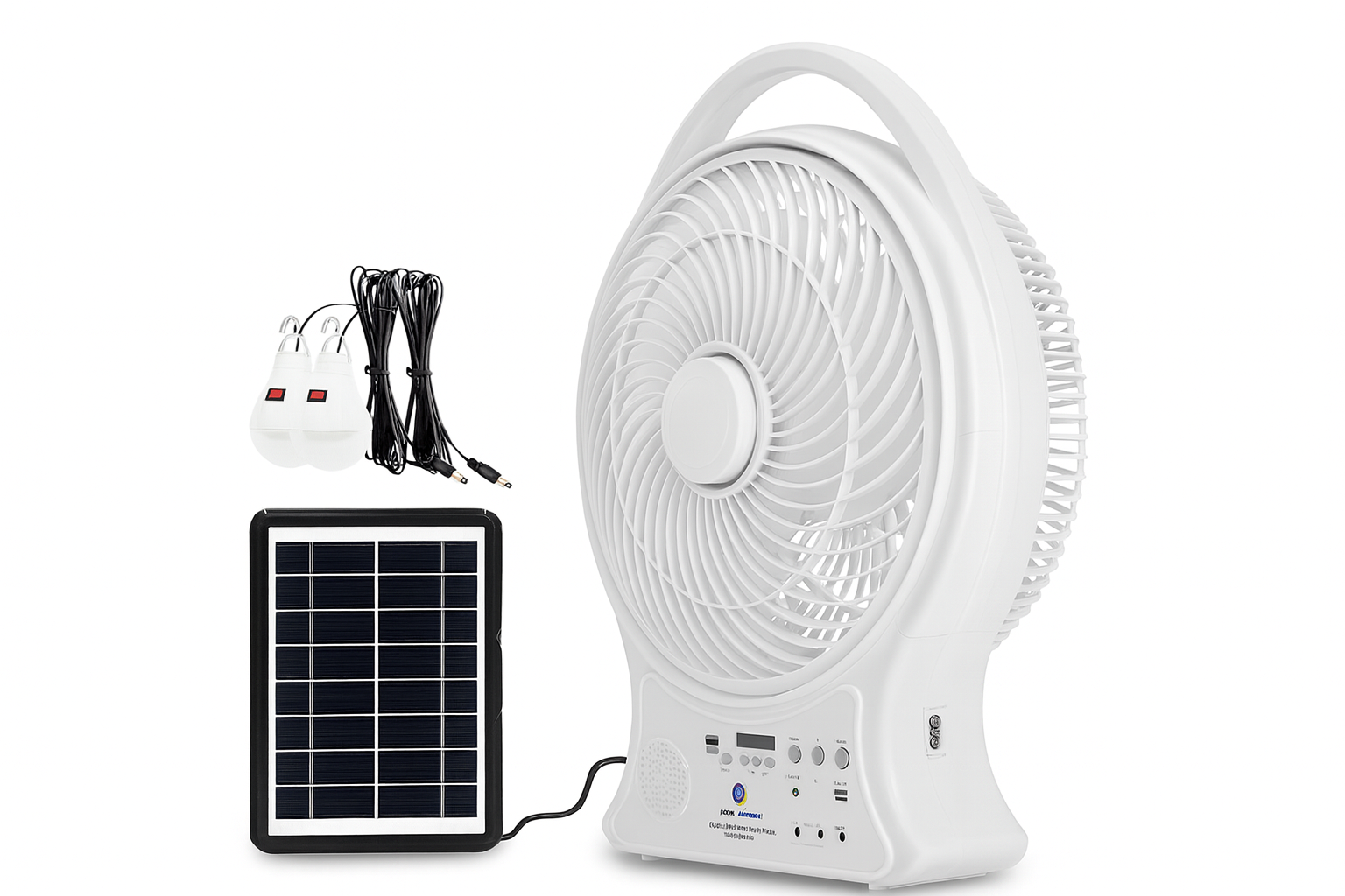 12-Inch Solar-Powered Portable Fan with Dual Power | Outdoor, Camping & Emergency Use