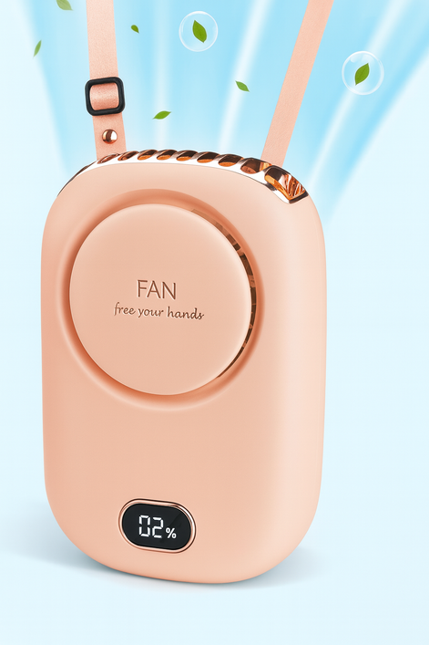 Portable Neck Fan USB Rechargeable Hands Free Mini Cooling Fan 135g Lightweight Ideal by Wave & Hang