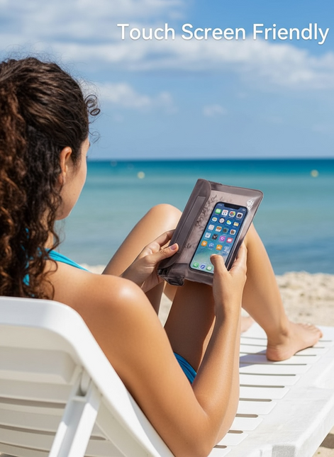 Hatisan Waterproof Waist Bag Black White 2 Pack with Triple Seal Adjustable Fanny Pack for Beach and Water Sports by Wave & Hang