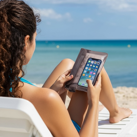 Hatisan Waterproof Waist Bag Black White 2 Pack with Triple Seal Adjustable Fanny Pack for Beach and Water Sports by Wave & Hang