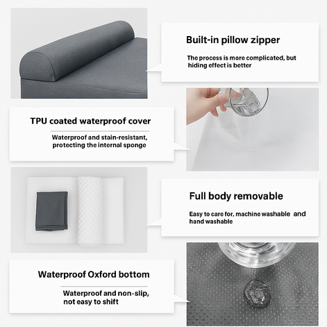 Linen Memory Foam Waterproof Dog Kennel – Washable Pet Bed by Wave & Hang